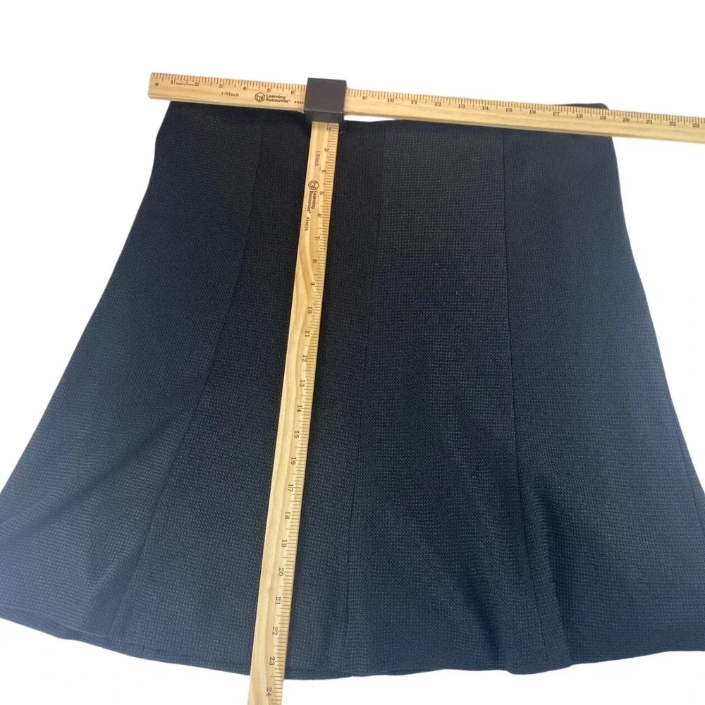 Rena Lange Black Textured Knit‎ A-Line Skirt Silk Blend Made in Germany Size 14